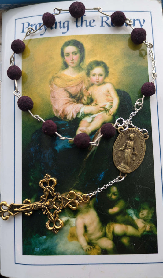 Handmade Rose Rosary Bracelet- Made with rose petals image 1