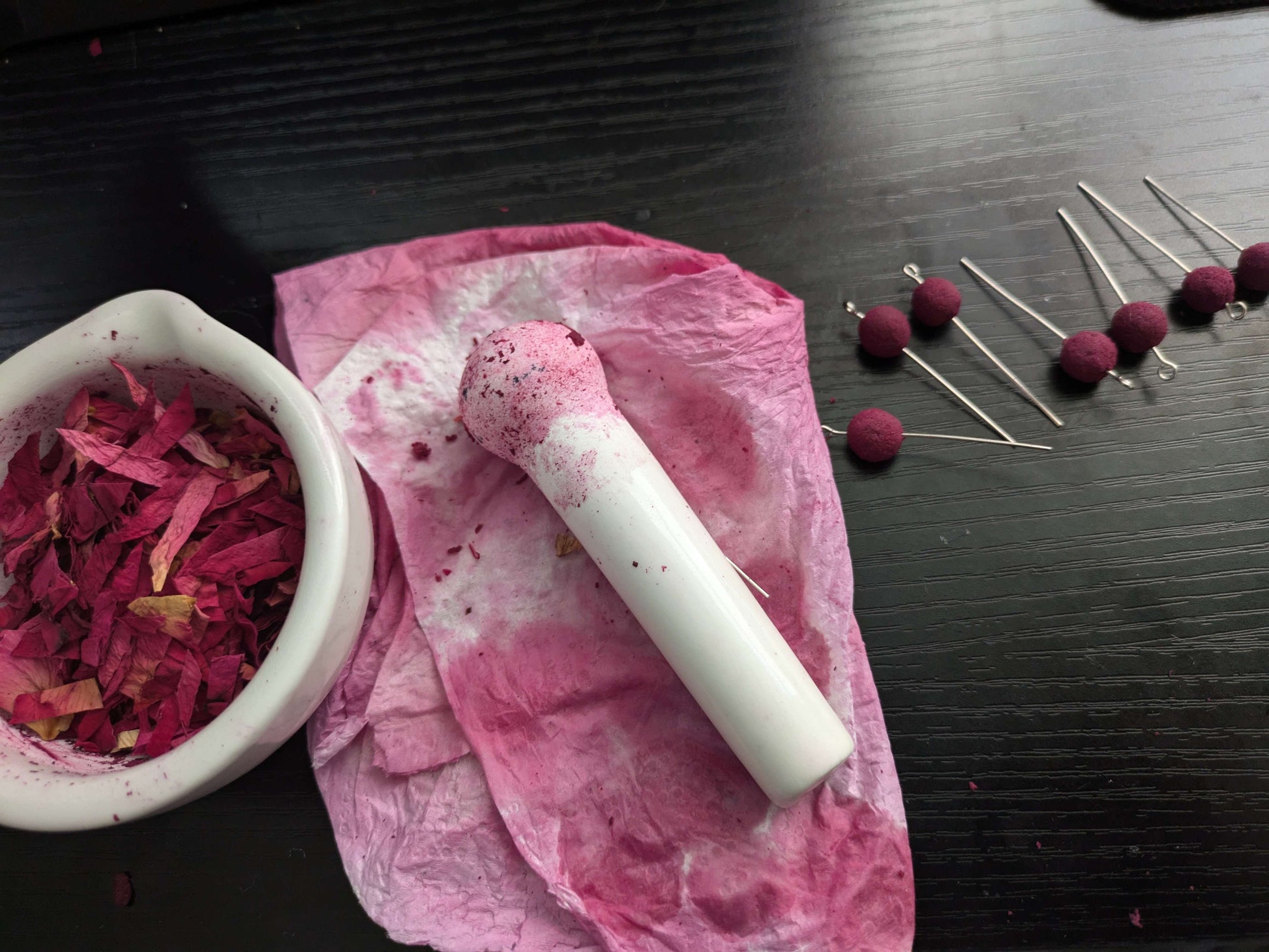 Handmade Rose Rosary Bracelet- Made with rose petals image 2